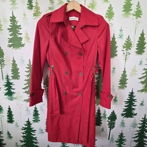 Calvin Klein Women's Red Trench Coat